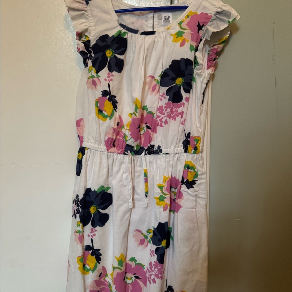 GAP Kids Floral Dress - White with Pink, Yellow, and Black